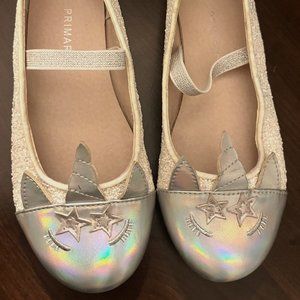 Sparkly White Unicorn Flats Kids